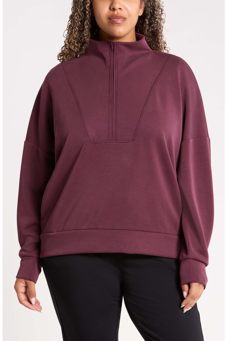 Soft Luxe Half Zip Pullover, Alternate, color, BURGUNDY STEM