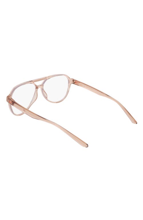 Nike Vital Drift 57mm Aviator Blue Light Blocking Reading Glasses In Pink