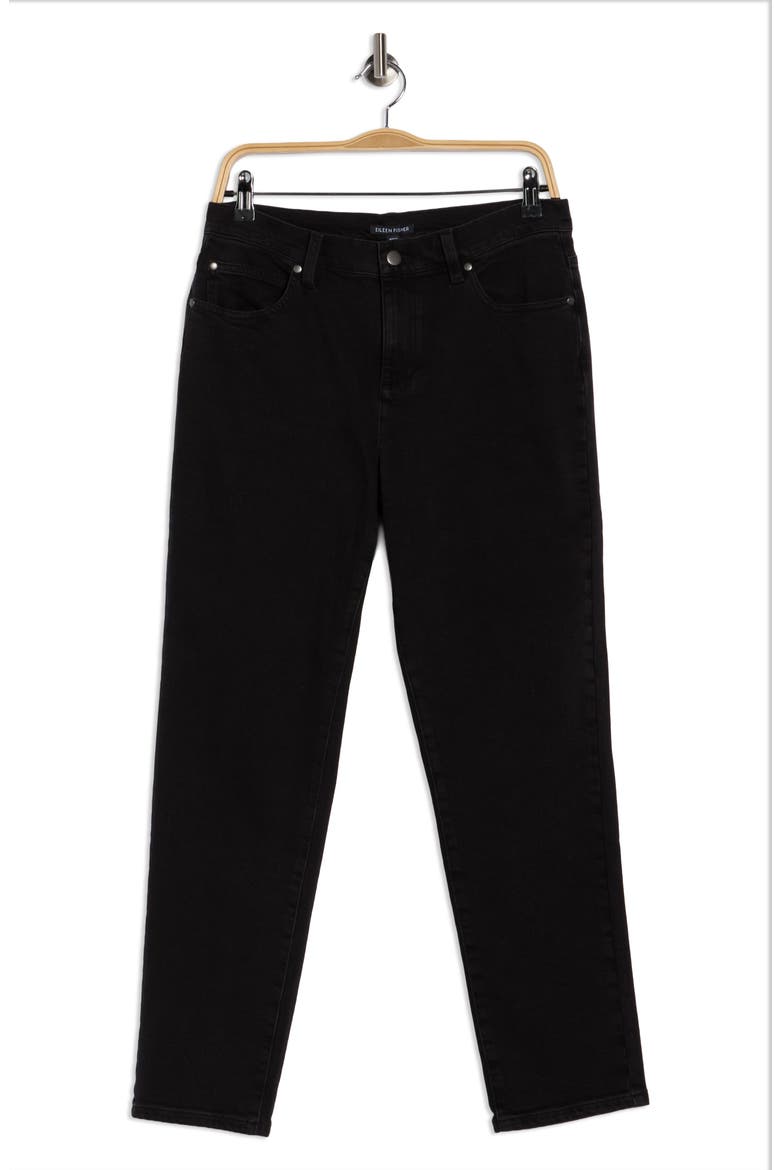 High Waist Slim Ankle Jeans, Alternate, color, BLACK