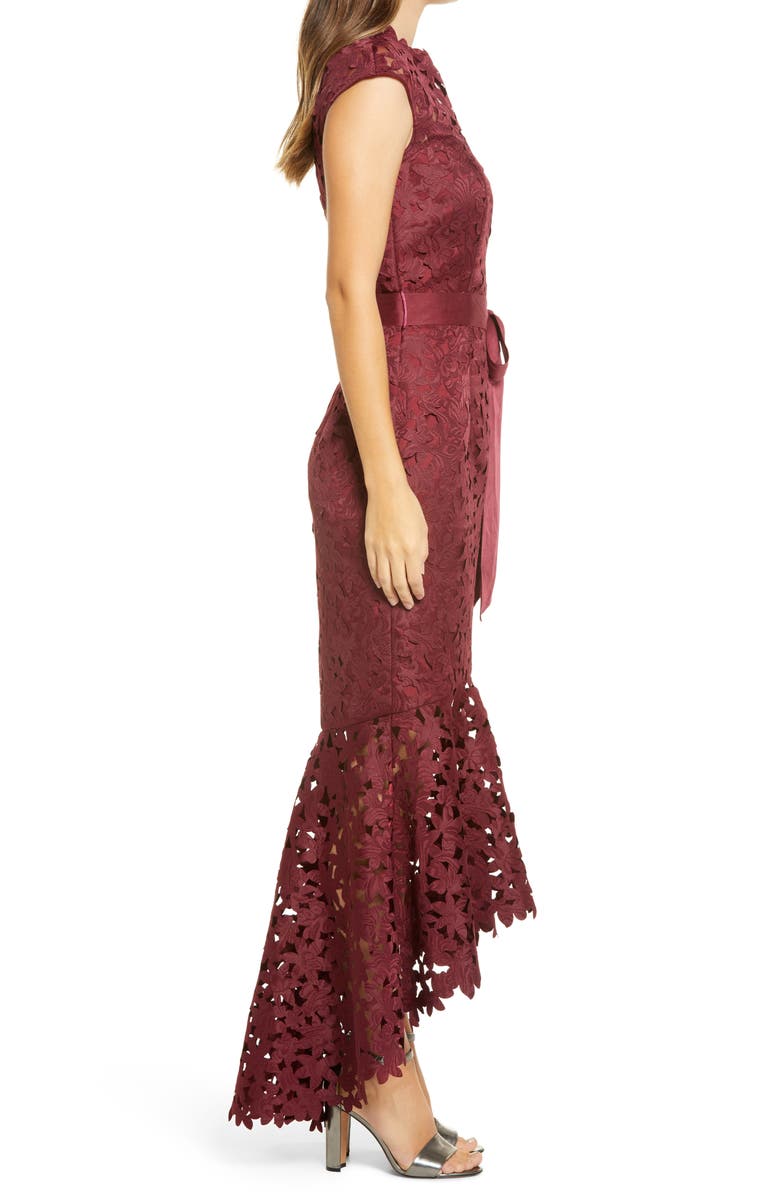 Chi Chi London Willas Cutout Lace High/Low Dress, Alternate, color, 