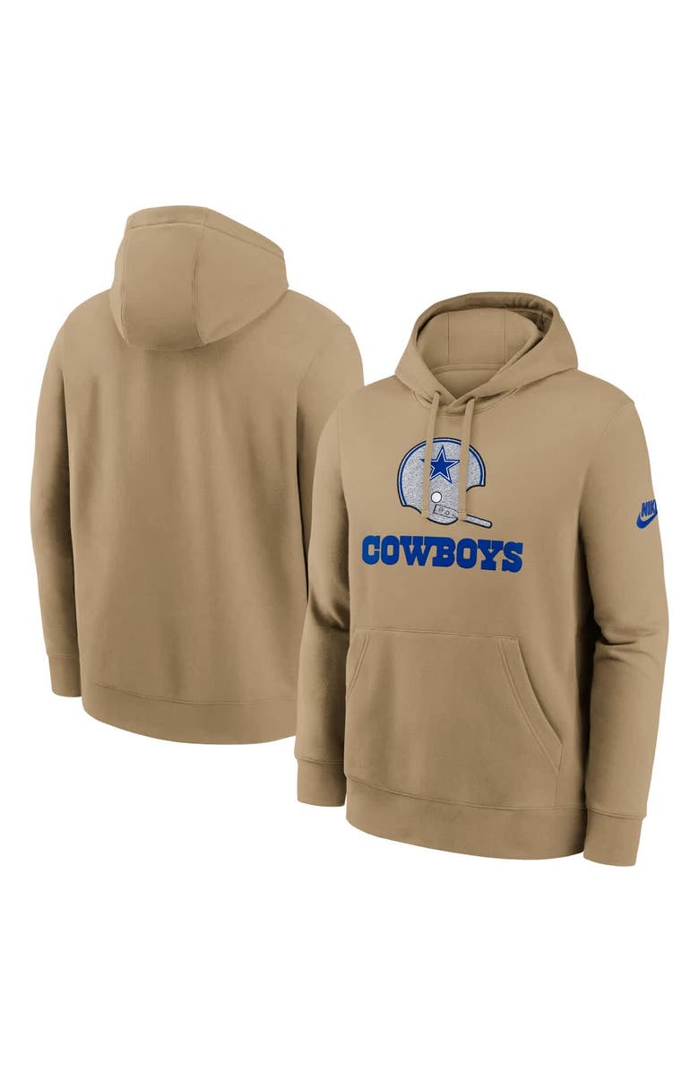 Nike Men's Nike Tan Dallas Cowboys Best Season Rewind Club Pullover Hoodie, Main, color, Tan