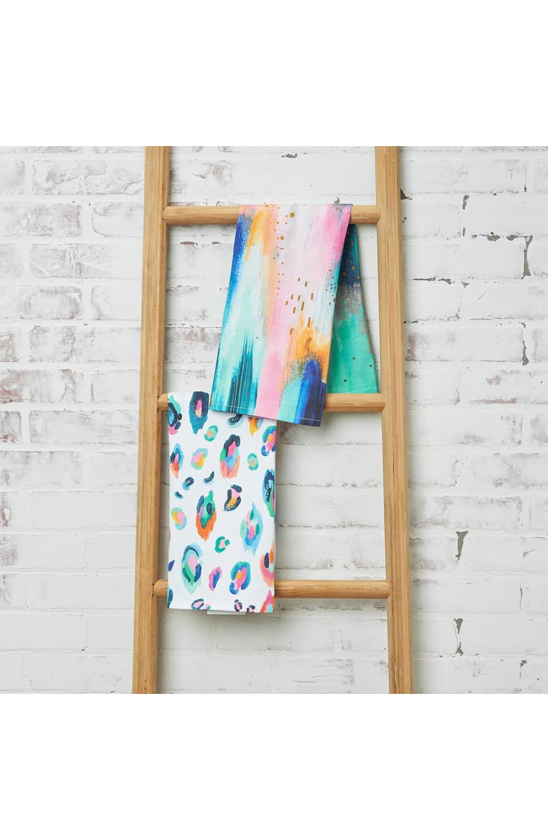 carol & frank Bright Leopard Towel, Alternate, color, White