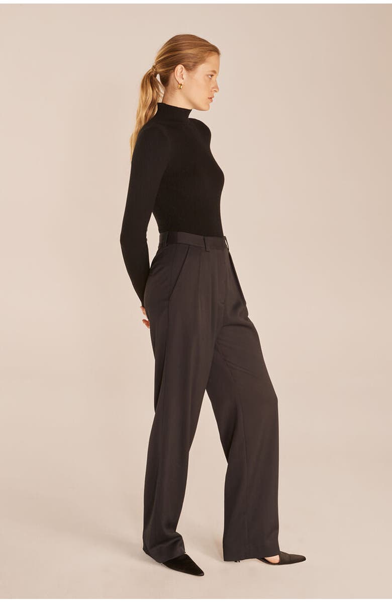 Rebecca Taylor Crewneck Bodysuit, Alternate, color, Black