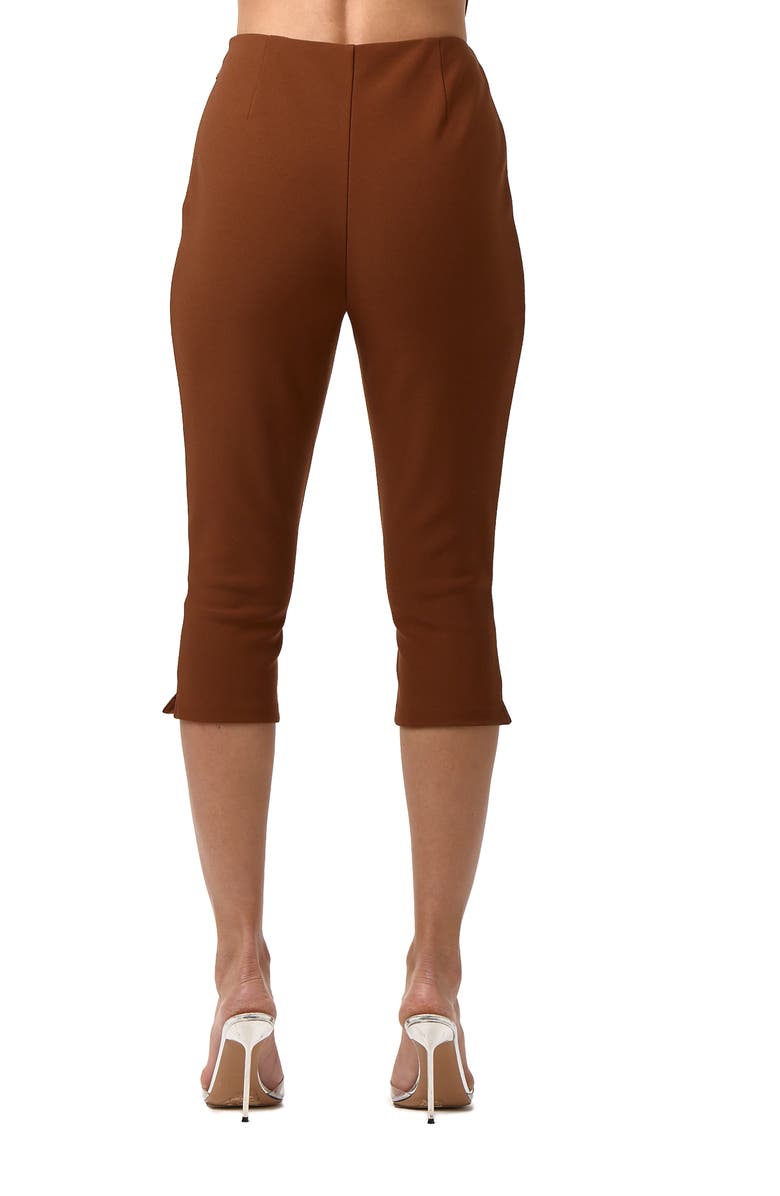 Naked Wardrobe Suiting Capri Pants, Alternate, color, Dark Mocha