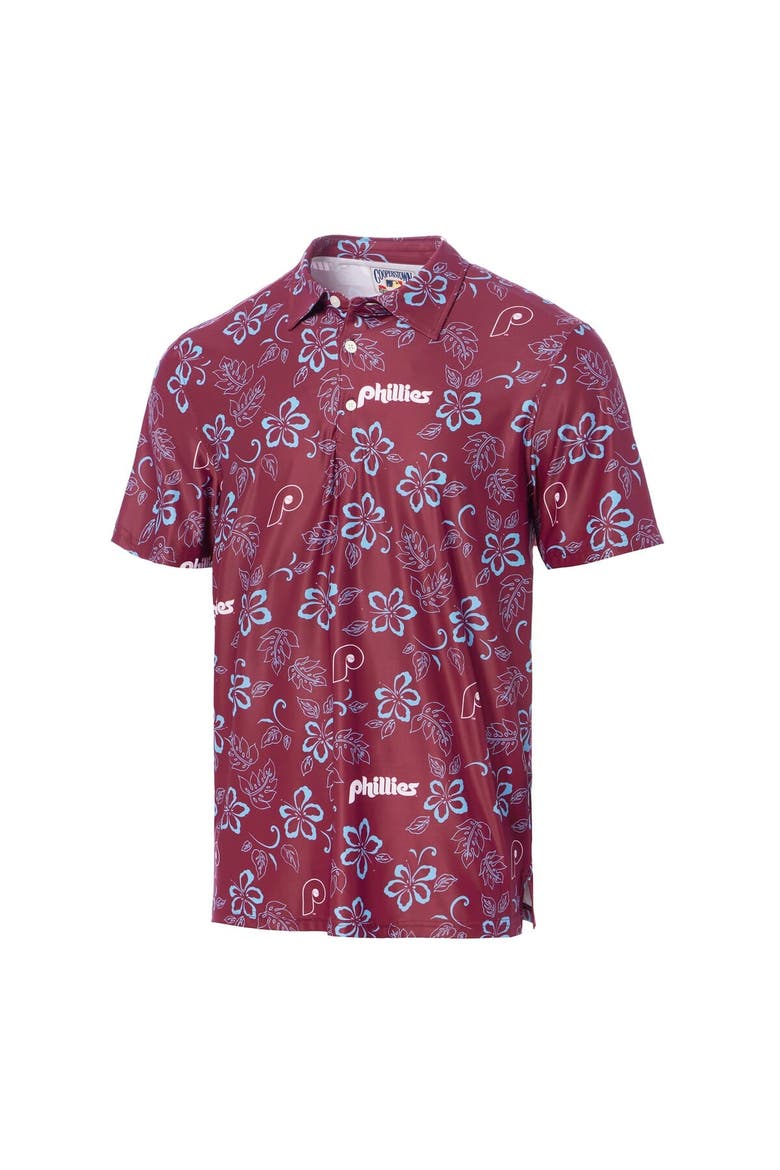 Men's Reyn Spooner Maroon Philadelphia Phillies Cooperstown Collection Performance Polo, Alternate, color, Maroon