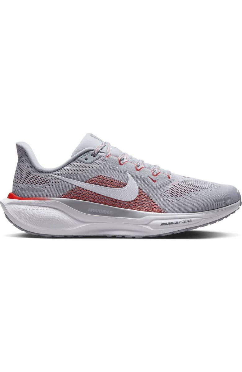 Nike Unisex Nike Gray Arkansas Razorbacks Zoom Pegasus 41 Running Shoes, Main, color, Gray