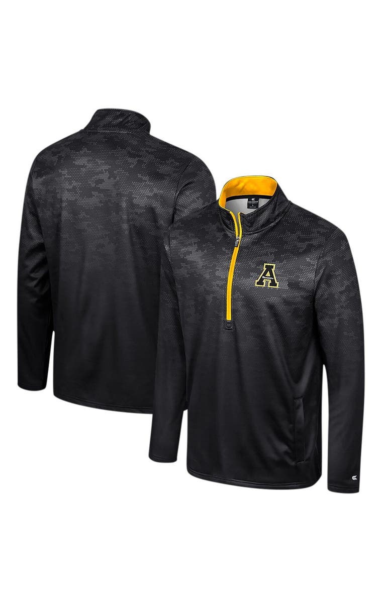 COLOSSEUM Men's Colosseum Black Appalachian State Mountaineers The Machine Half-Zip Jacket, Main, color, Black