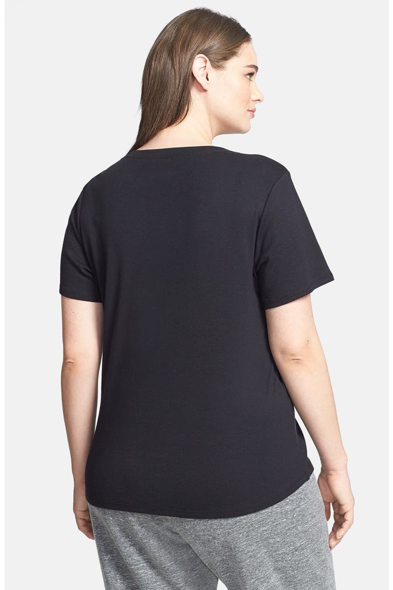 Short Sleeve V-Neck Tee, Alternate, color, BLACK