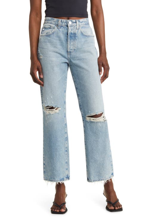 Kinsley Ripped High Waist Ankle Flare Jeans (Idyllic Destructed)