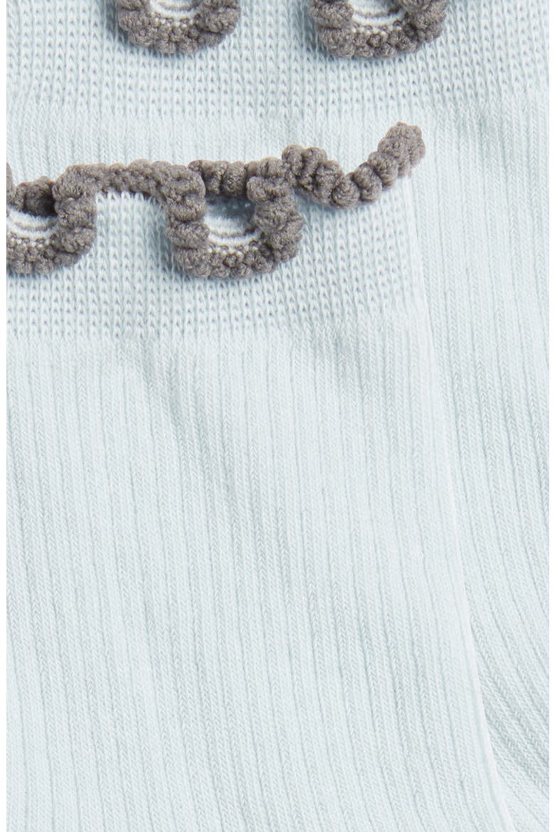 Indie Lettuce Edge Cotton Blend Quarter Socks, Alternate, color, STEEL