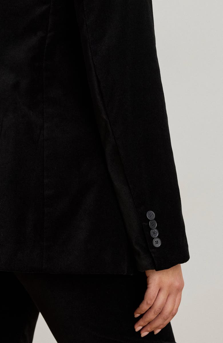 Lauren Ralph Lauren Stretch Velvet Blazer, Alternate, color, Black Velvet