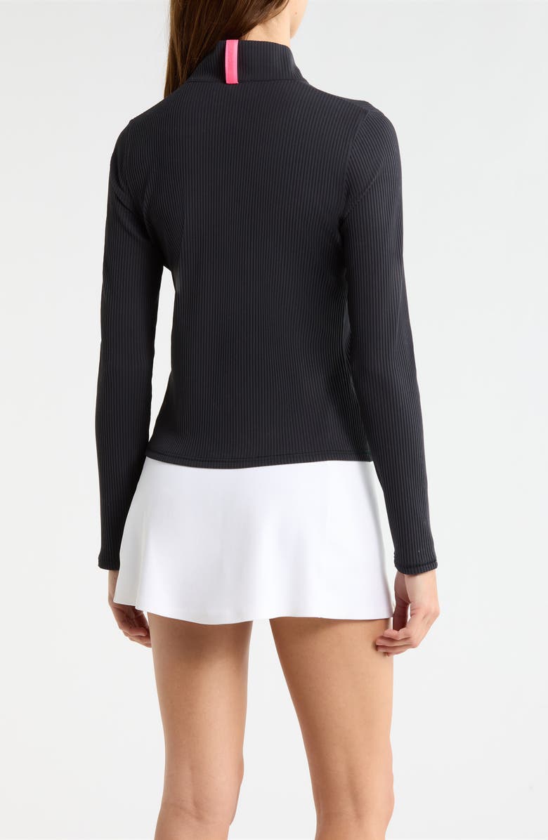 G/FORE Rib Knit Quarter Zip Top, Alternate, color, Onyx