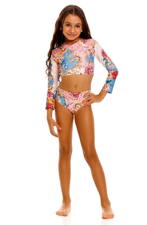 AGUA BENDITA AGUA BENDITA KIDS' BLUSH CARAMEL LONG SLEEVE TWO-PIECE SWIMSUIT 