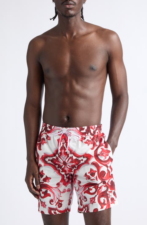 Majolica Print Swim Trunks