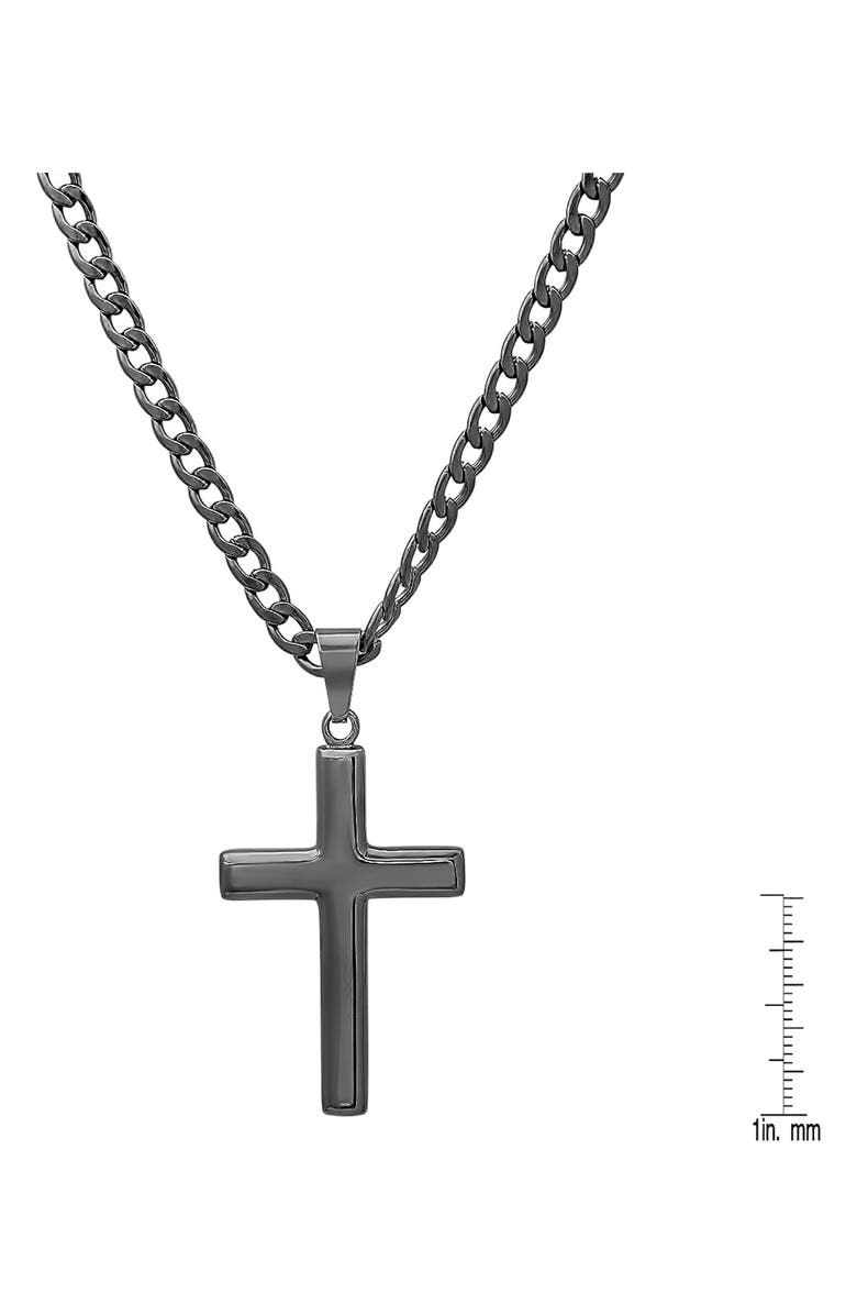 HMY JEWELRY Men's Black Cross Pendant Necklace, Alternate, color,