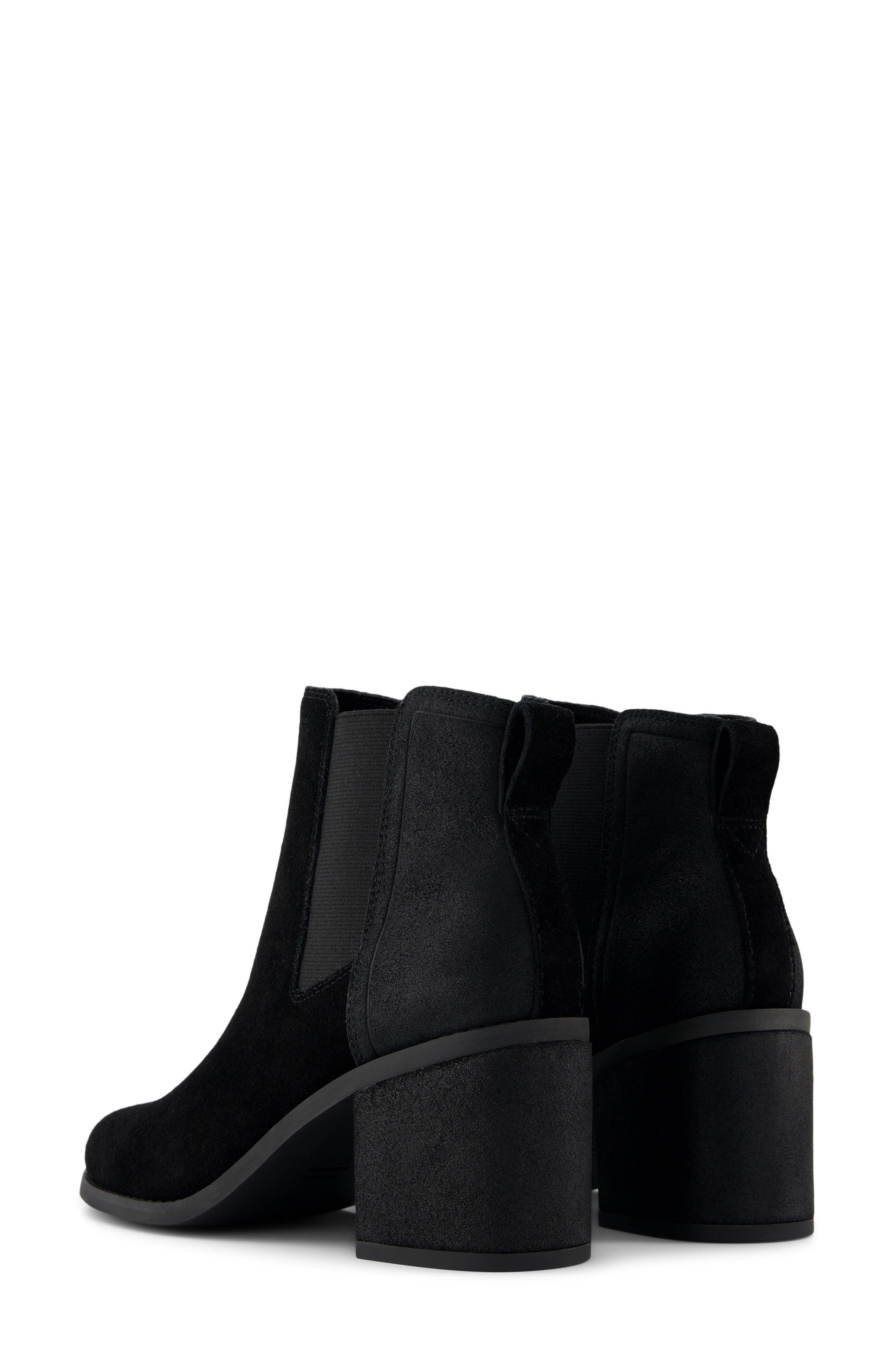 TOMS Block Heel Chelsea Boot, Alternate, color, Black