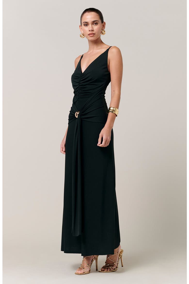 Cynthia Midi Dress, Alternate, color, Midnight Emerald