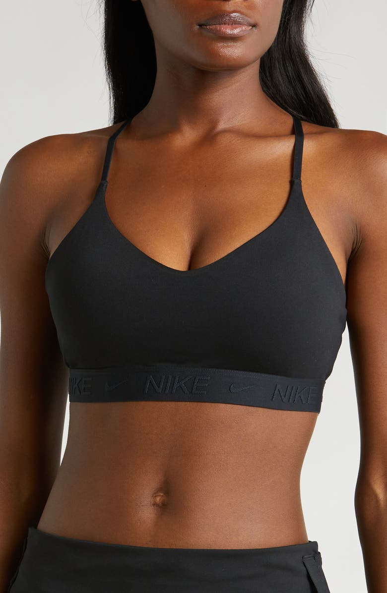 Nike Indy Light Support Padded Adjustable Sports Bra, Main, color, 010 Black/Black