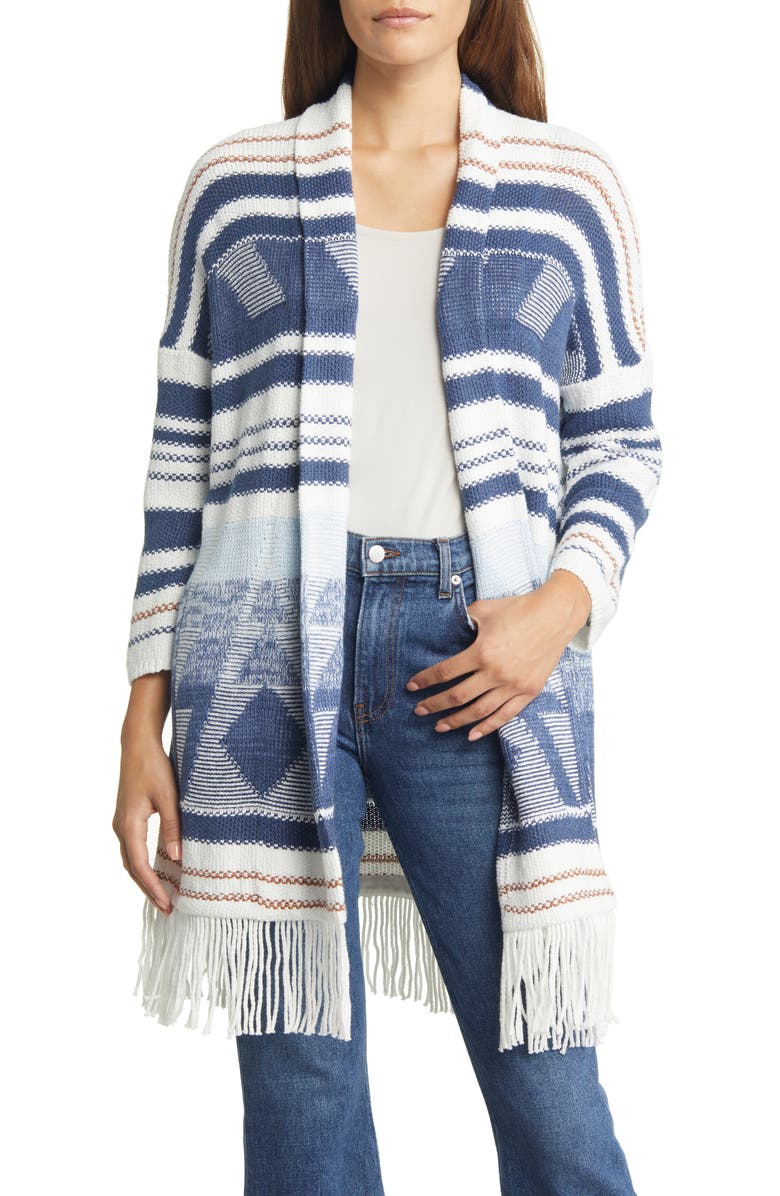 NIC+ZOE Rolling Clouds Fringe Cardigan, Main, color,