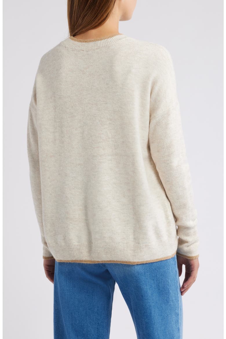 Tipped Crewneck Sweater, Alternate, color, MALTED