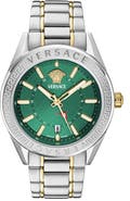 Versace V-Code GMT Two-Tone Bracelet Watch, 42mm