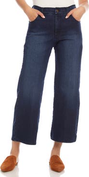 Karen Kane High Waist Crop Wide Leg Jeans