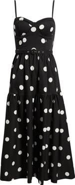 FLYING TOMATO Belted Corset Midi Sundress