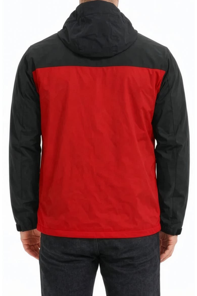 Defender Water Resistant Hooded Jacket, Alternate, color, BLACK/ CHILIPEPPER