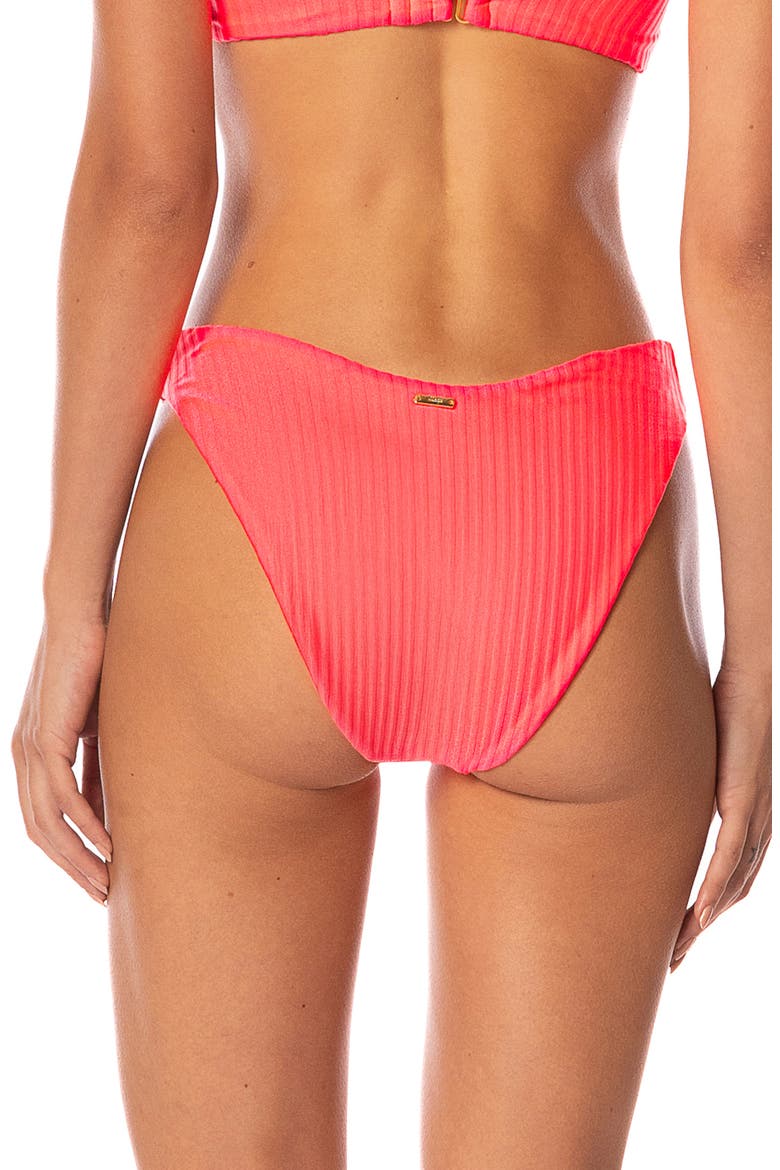 Flame Coral Splendor Reversible Bikini Bottoms, Alternate, color, BRIGHT RED