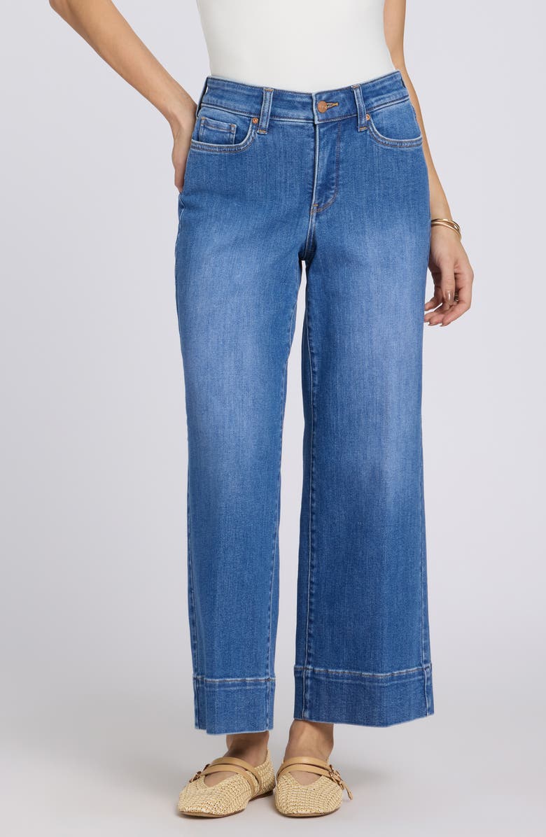 NYDJ Teresa Wide Hem Ankle Wide Leg Jeans, Main, color, Blue Paradise