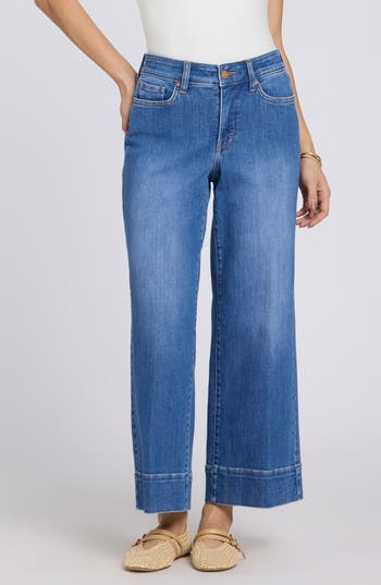NYDJ Teresa Wide Hem Ankle Wide Leg Jeans in Blue Paradise at Nordstrom Rack, Size 4