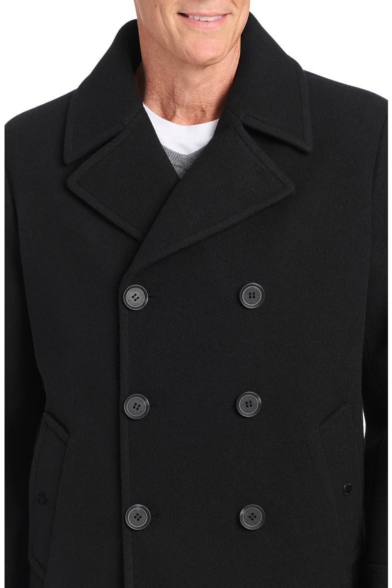 Double Breasted Water Resistant Coat, Alternate, color, BLACK