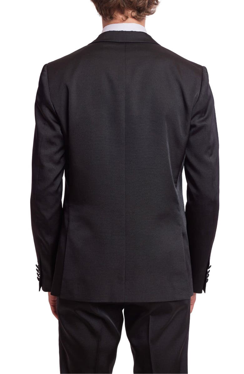 PAISLEY & GRAY Soho Slim Fit Double Breasted Suit Jacket, Alternate, color, Black On Black