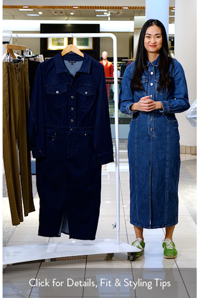 Dakota Long Sleeve Denim Midi Shirtdress video