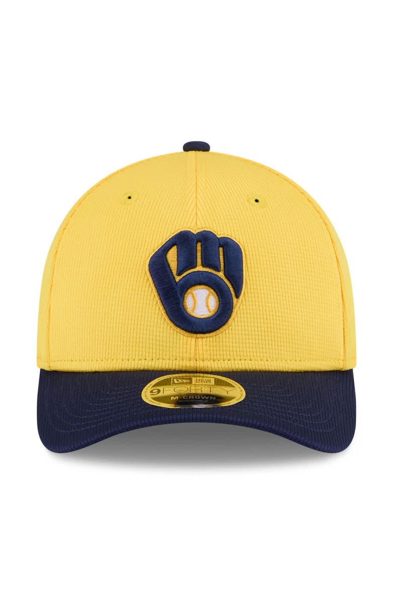 New Era Men's New Era  Gold/Navy Milwaukee Brewers 2025 Spring Training 9FORTY Adjustable Hat, Alternate, color, 