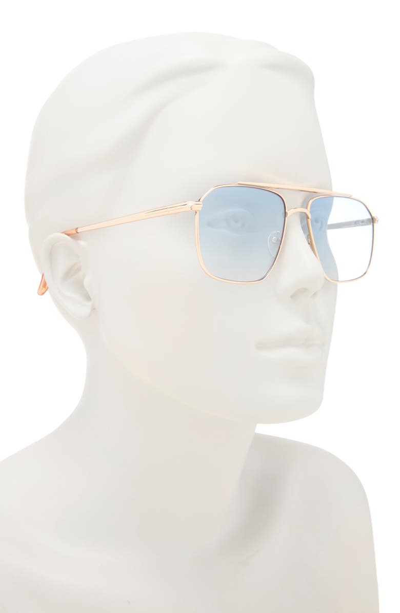 AIRE Equator 55mm Aviator Sunglasses, Alternate, color, Gold / Tan / Sky Blue Grad
