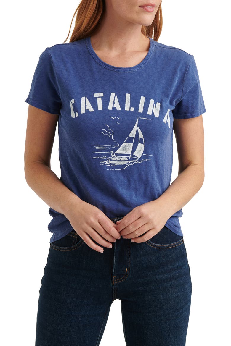 Catalina Sailing Graphic Cotton Tee, Main, color, BLUE DEPTHS