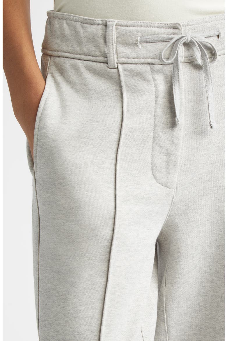 Heloise Slim Pleated Cotton Sweatpants, Alternate, color, GREY