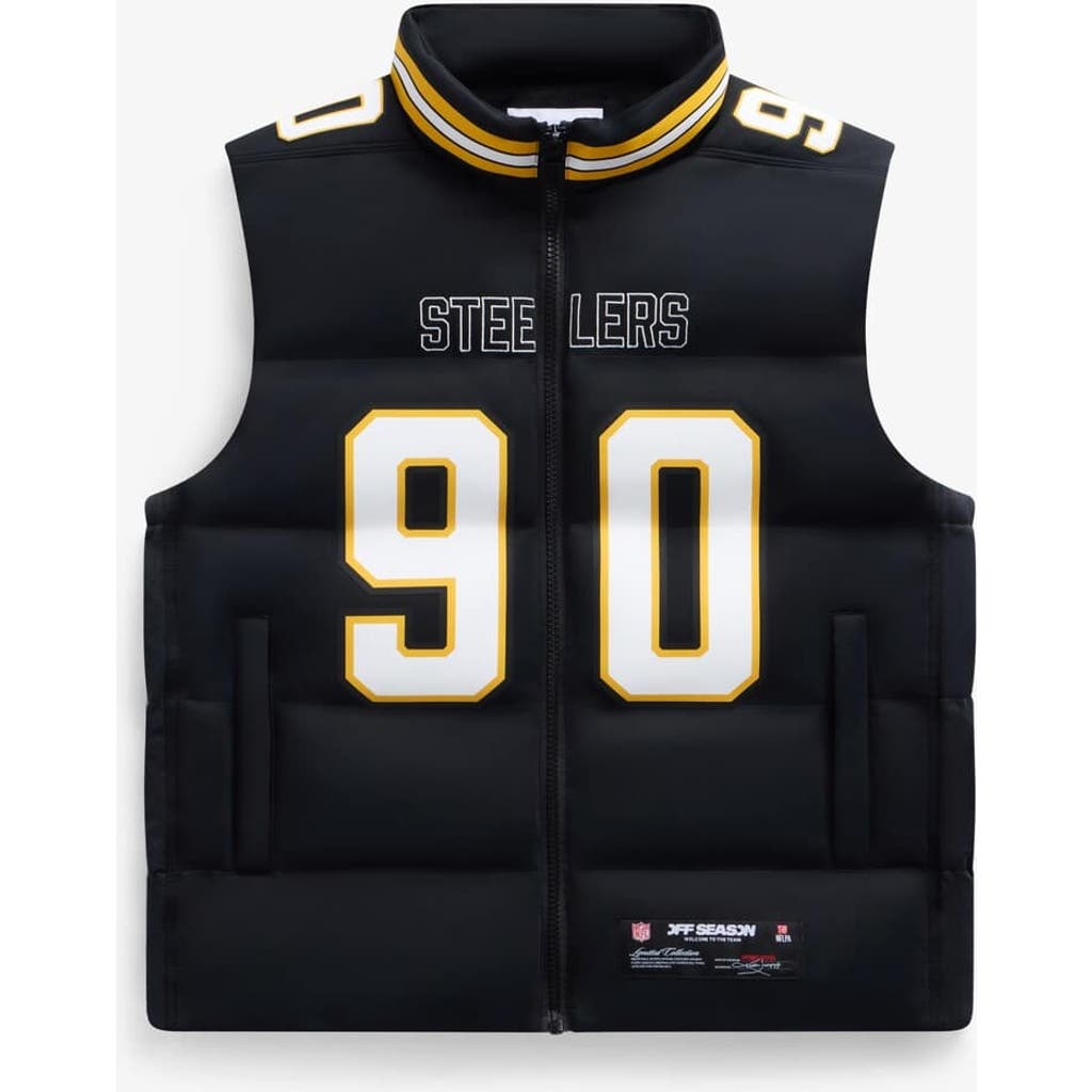 Off Season Unisex T.j. Watt Black Pittsburgh Steelers Player Puffer Vest In Black