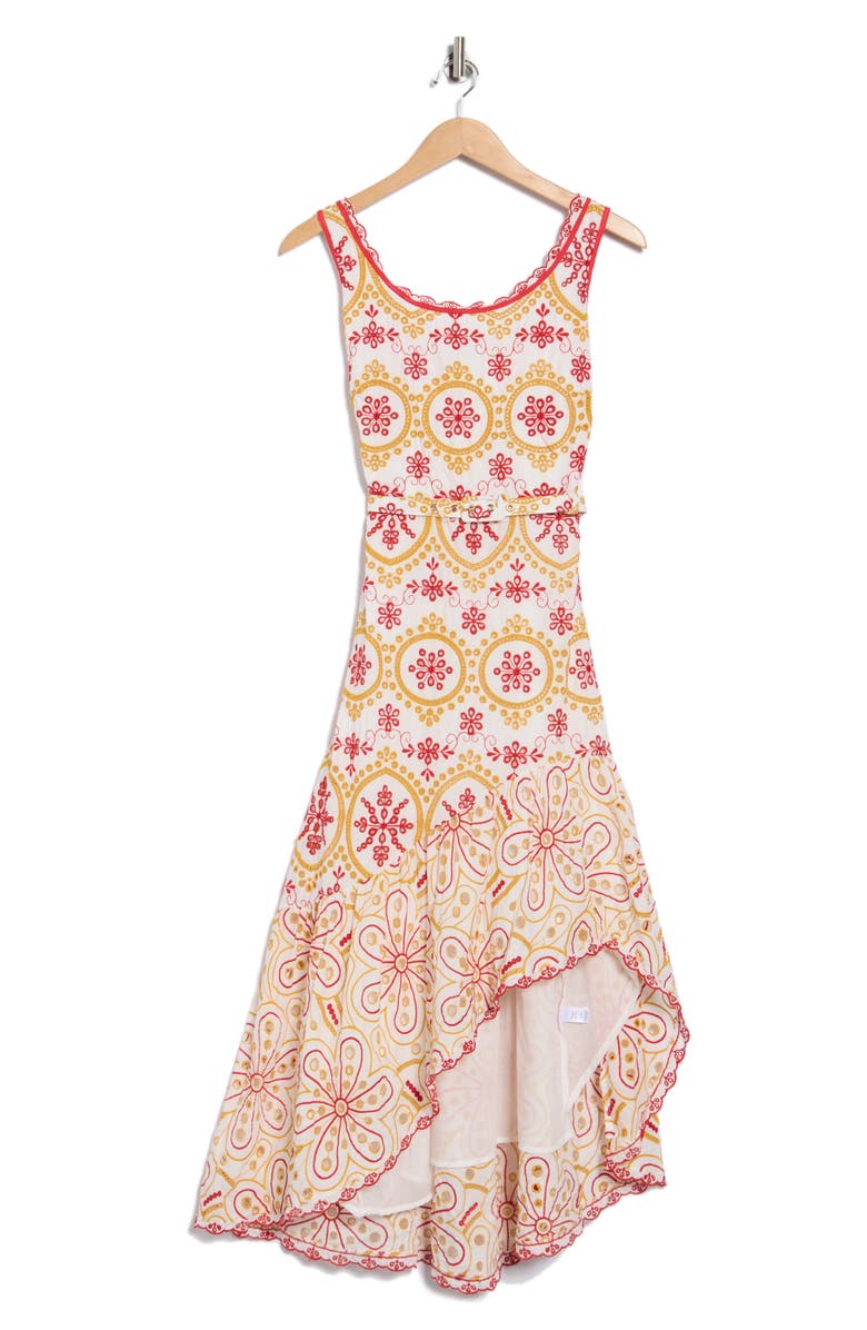 BY DESIGN Athens Embroidered Peekaboo Maxi Dress, Alternate, color, Bright White