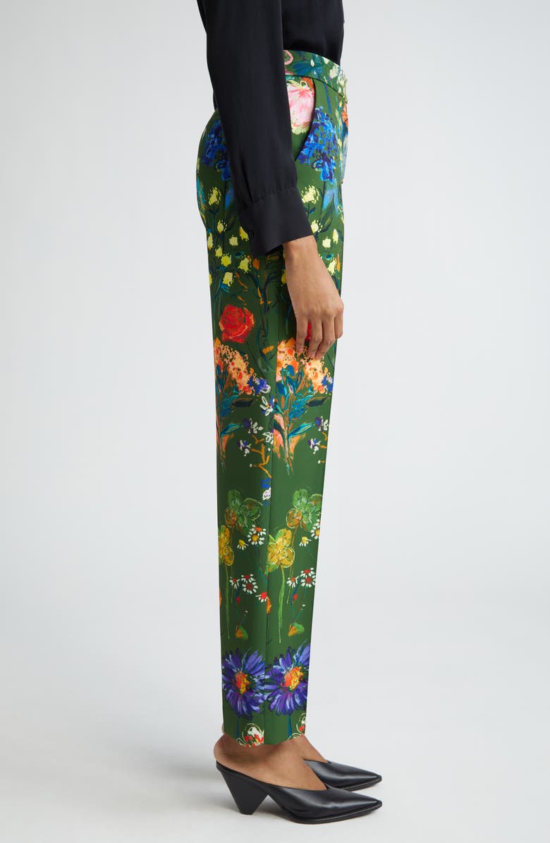 Lela Rose Floral Print Slim Ankle Pants, Alternate, color, 