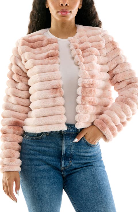 Faux Fur Channeled Bolero Jacket