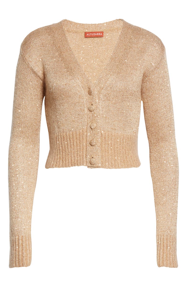 Altuzarra Isla Sequin Crop Cardigan, Alternate, color,