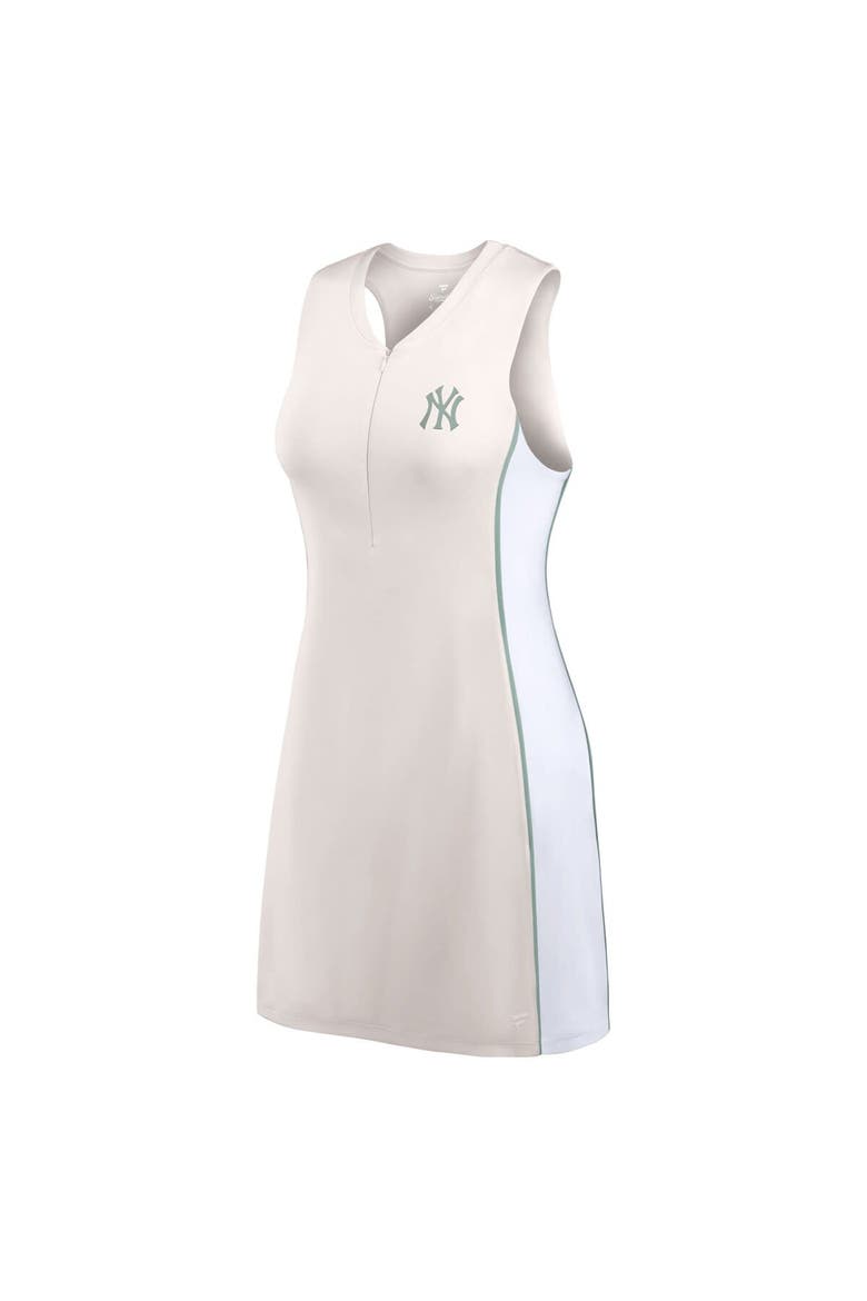 Women's Fanatics Cream New York Yankees Studio Boost Athletic Half-Zip Dress, Alternate, color, Cream