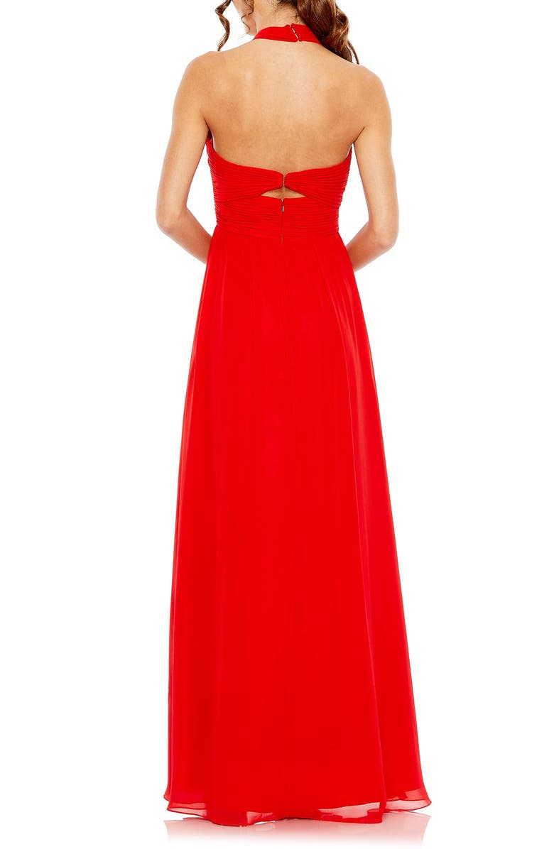Mac Duggal Ruched Halter Neck Gown, Alternate, color, 