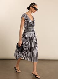 Baukjen Emily Linen Gingham midi Dress