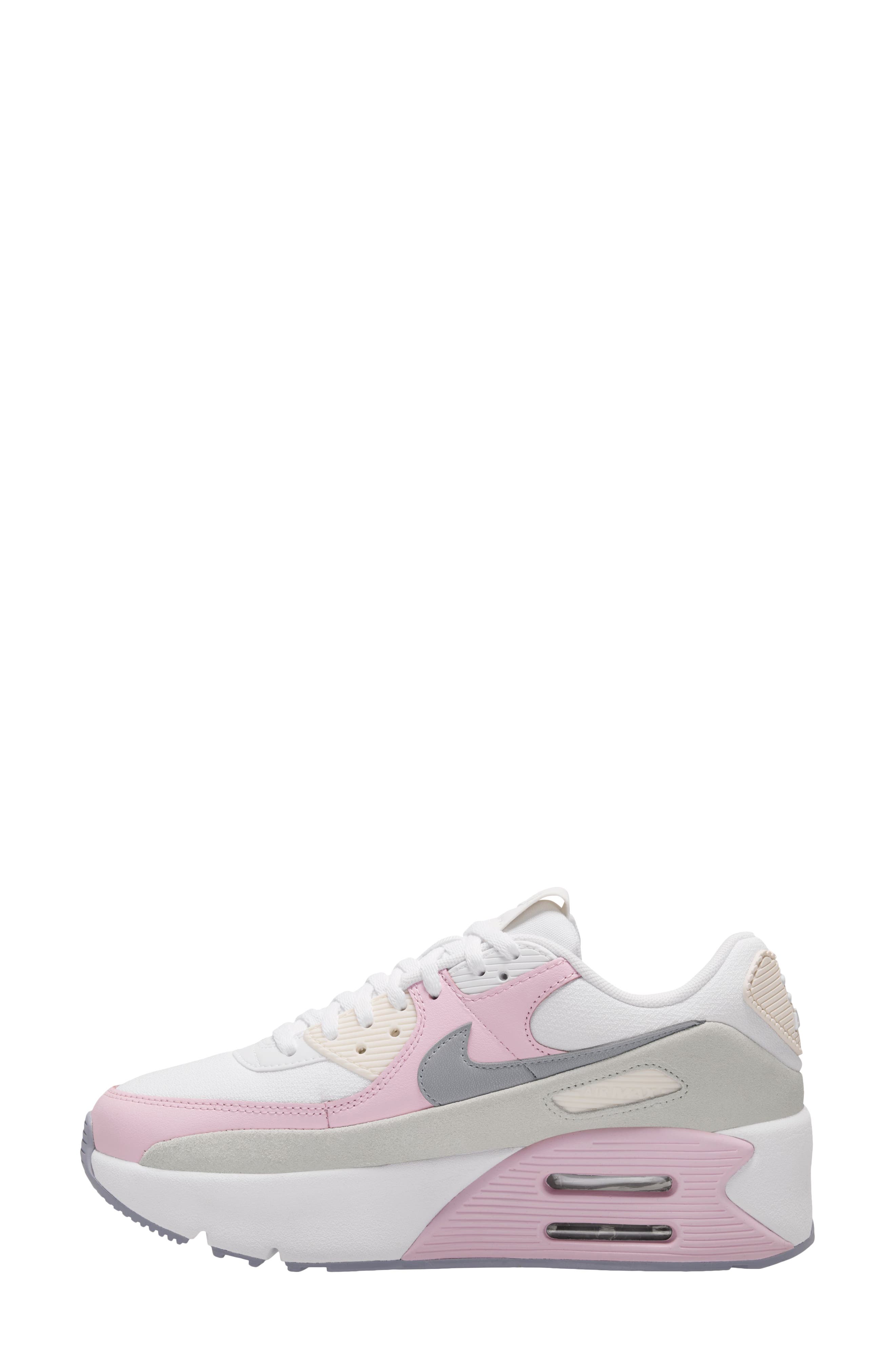 Air Max 90 LV8 Platform Sneaker, Alternate, color, WHITE/ PHOTON/ WOLF GREY