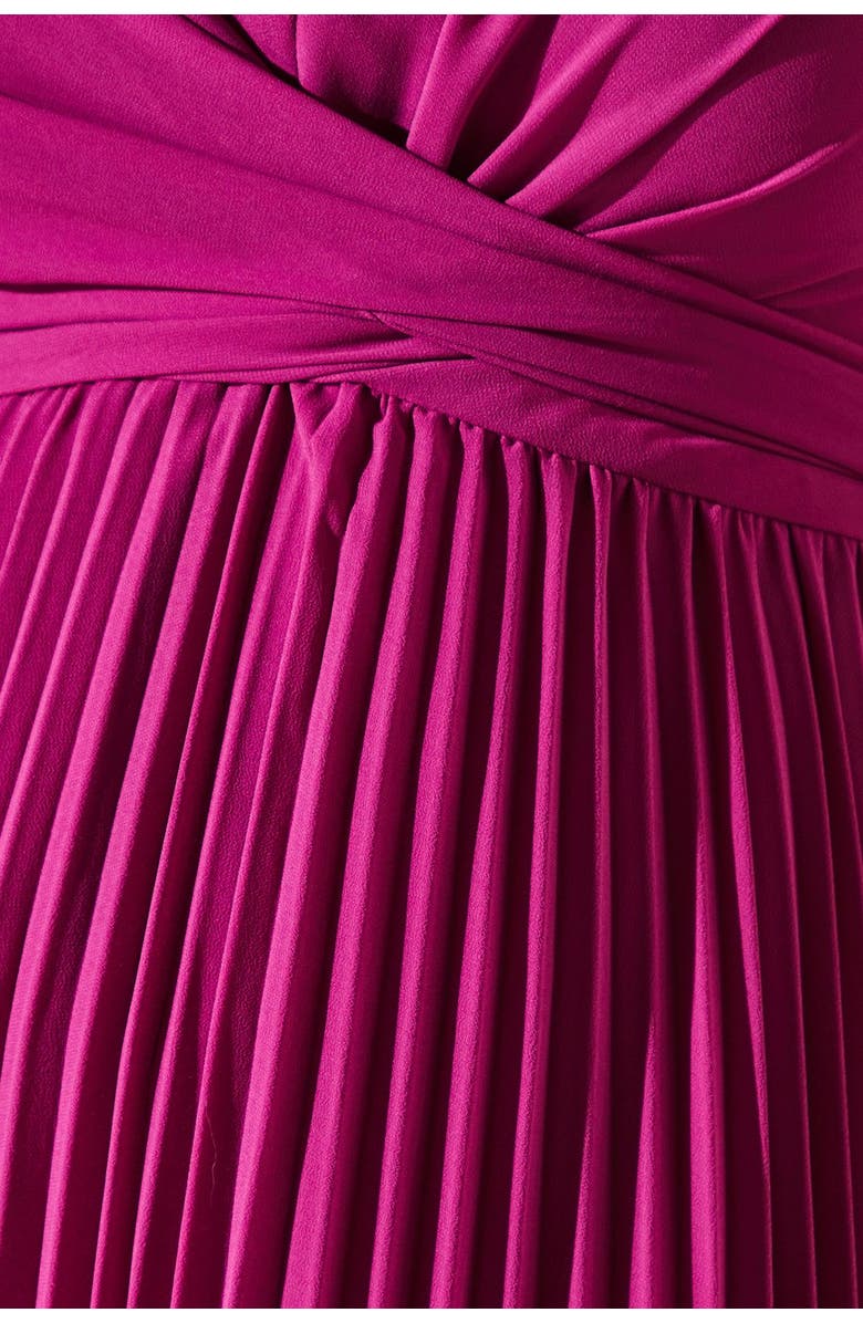 Coast Pleated Wrap Front Dress, Alternate, color, Magenta