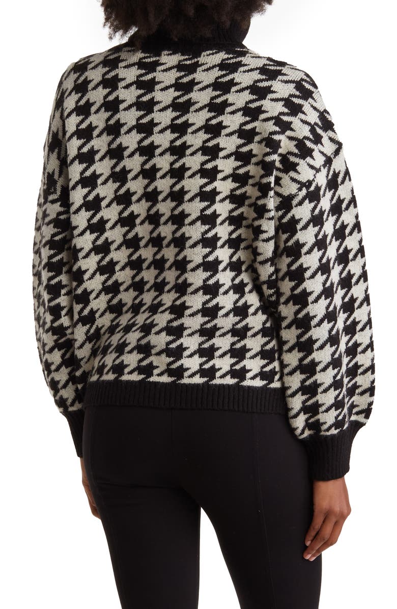 Love Token Houndstooth Turtleneck Pullover Sweater, Alternate, color,