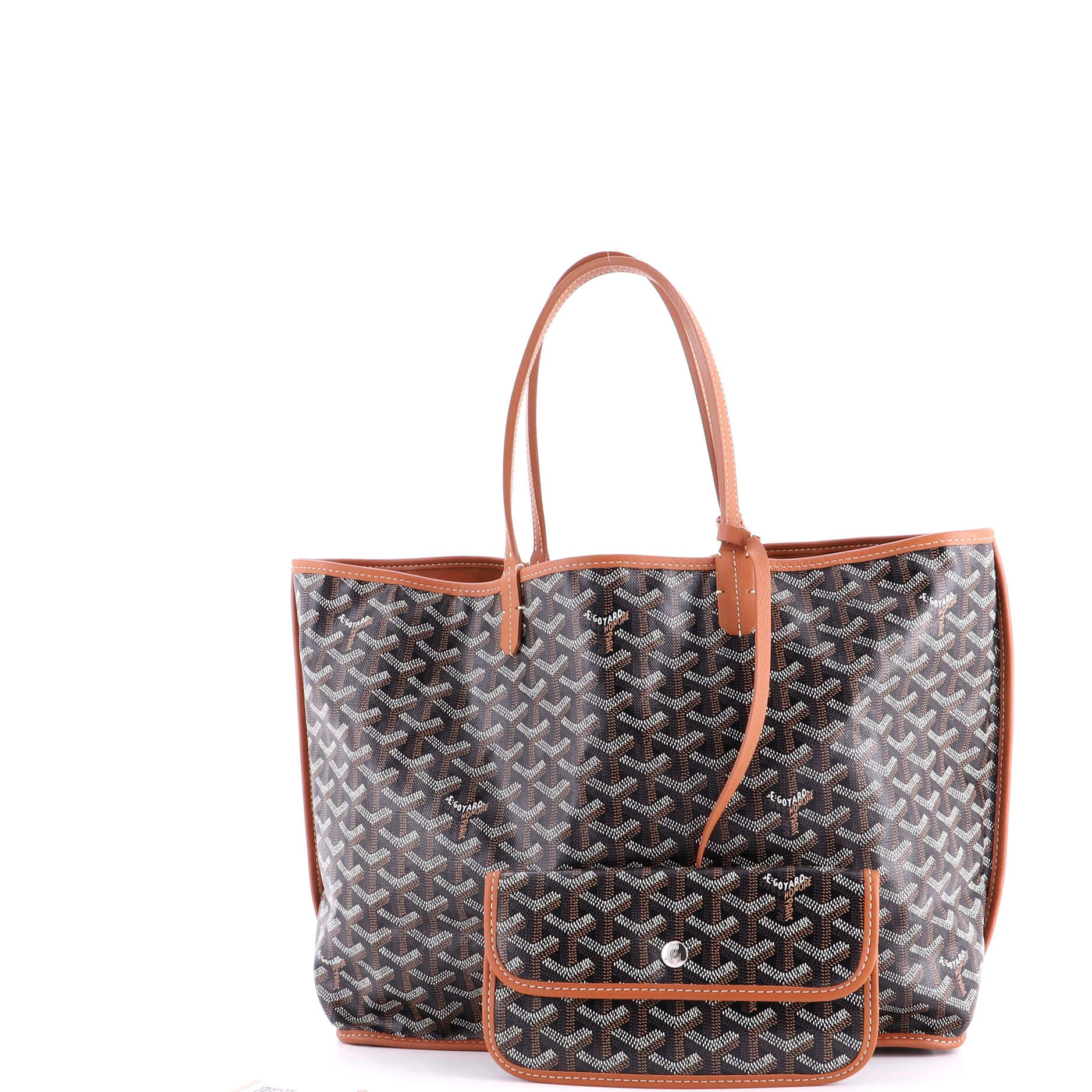 Pre-Owned Goyard Anjou Reversible Tote Coated Canvas PM, Alternate, color, Brown